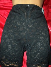 Stramme Luxus Langbein Spitzen Miederhose Mieder Slip 85 schwarz Schlüpfer (k39)