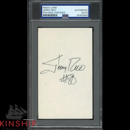 Jerry Rice signed 3x5 Index Card PSA DNA Slabbed Football Vintage HOF Auto C4018