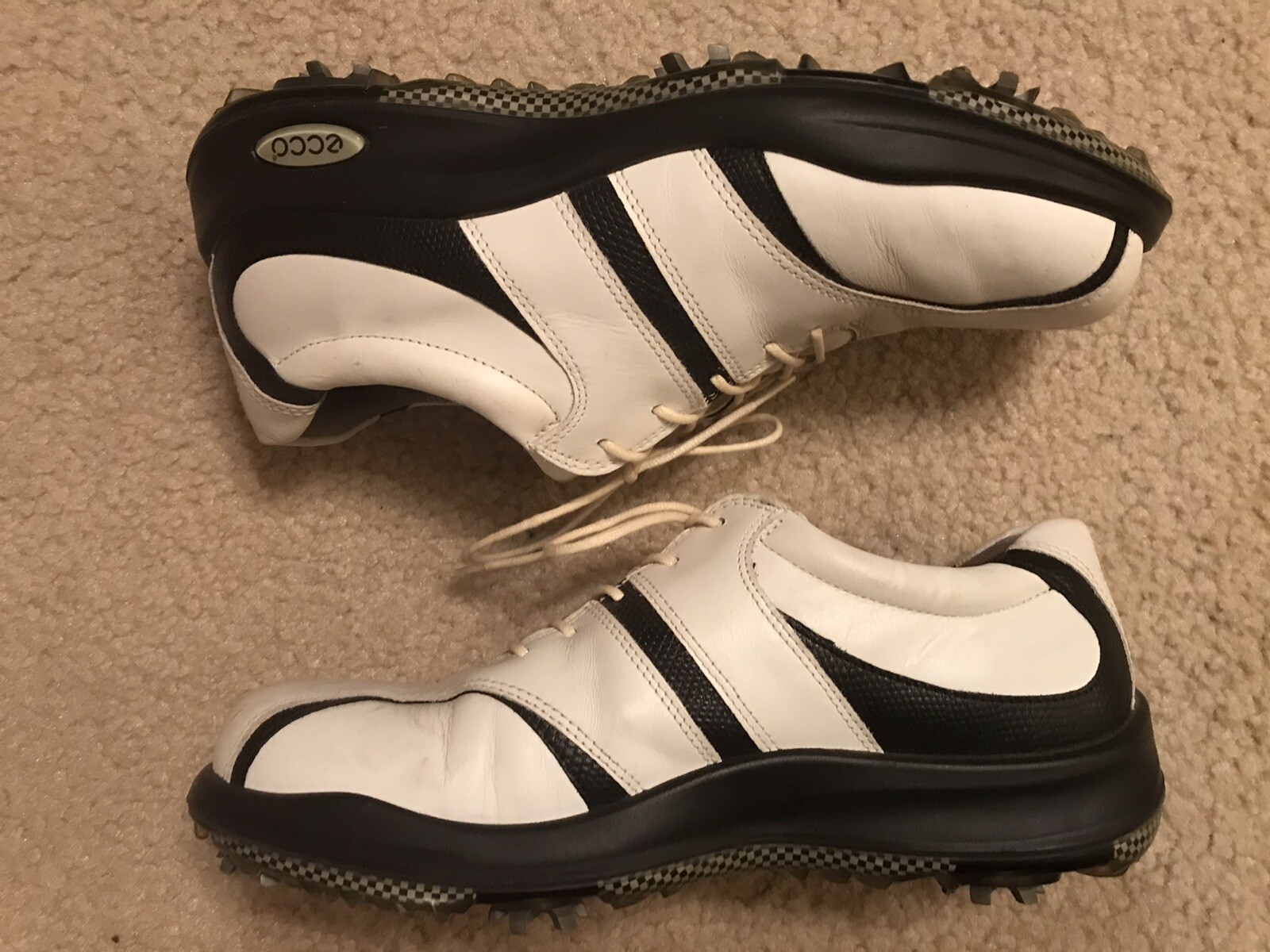 Women’s Ecco White/Black Arch Support Golf Shoes Sz 38/77.5 eBay