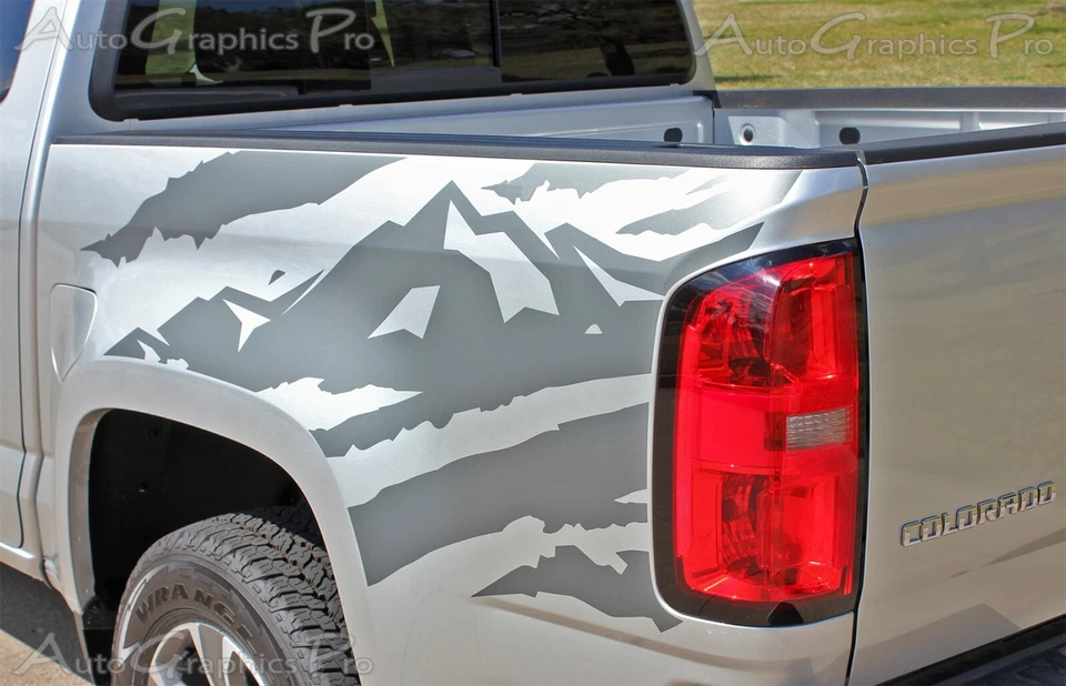 Calcomanías gráficas de vinilo a rayas para cama de camioneta ANTERO 2015-2022 Chevy Colorado Foto 4 de 4
