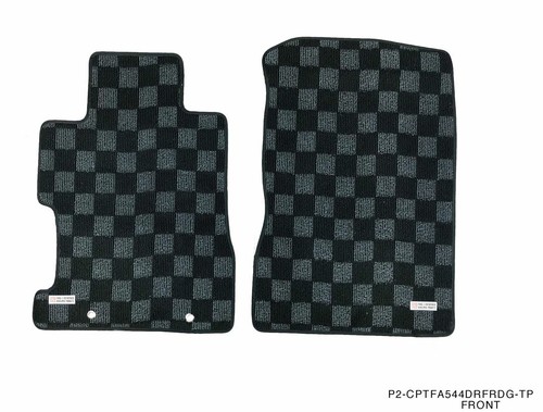 P2M F&R Checkered Flag Race Carpet Floor Mats for Honda Civic Sedan FA5 06-11 - Picture 3 of 4
