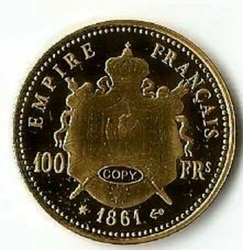 Pièces de monnaie françaises de 100 francs sur Napoléon III