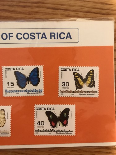 Costa Rica Stamps 1998 sheet of 5 series butterfly 631 632 634 635 636 MNH (s1) - Picture 4 of 4