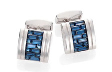 Lab-Created Emerald  Princess Cut Sapphire Men's Amazing Cluster Cuff Links