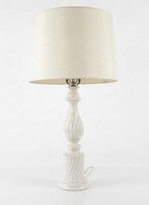 New Ivory White Ceramic Designer Table Lamp 34" Tall