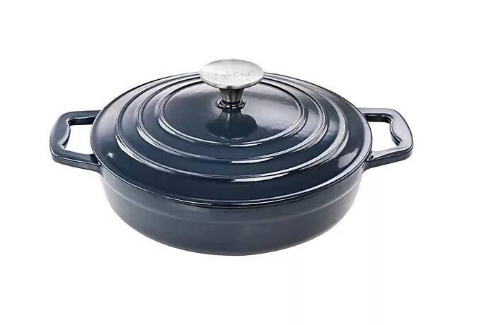 MegaChef 2 Quart Round Enameled Cast Iron Braiser Pa