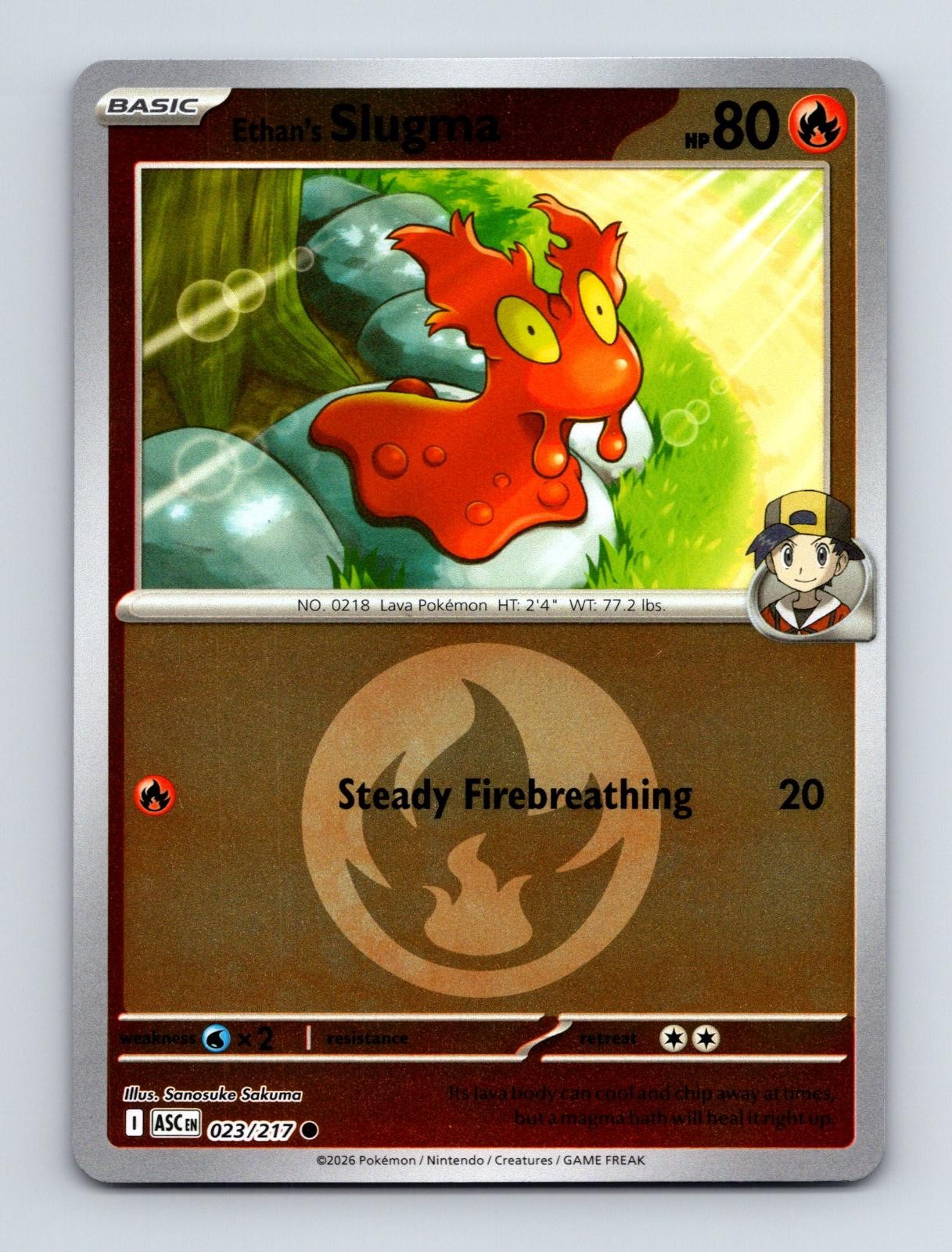Ethan's Slugma 023/217 Ascended Heroes Pokemon Reverse Holo NM