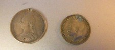 1889 Six Pence & 1920 3 Pence Silver Circulated Drilled