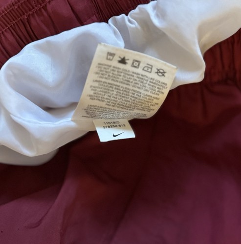 Vintage Nike Track Pants Baggy Y2K Sz XL Wide Leg Striped Maroon Vented Lined - Picture 5 of 9