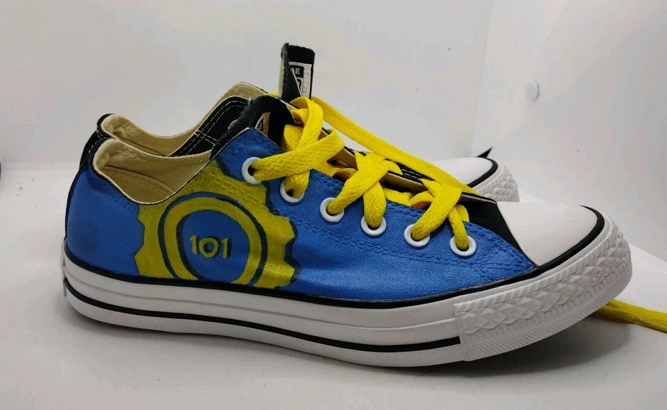 Personalizado Fallout Vault Boy Converse Bóveda pintada a mano 101 talla hombre 6/mujer 8 Foto 2 de 4