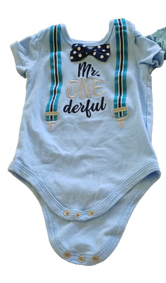 Start up kids Mr ONEderful crown Baby Boy 1st BIrthday one piece snap bottom 18M