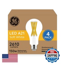 GE 150 Watt Soft White A21 LED Bulbs 4 Pack