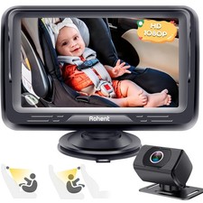 Baby Car Camera HD 1080P - Rear-Facing Infant Monitor with Night Vision Car C...