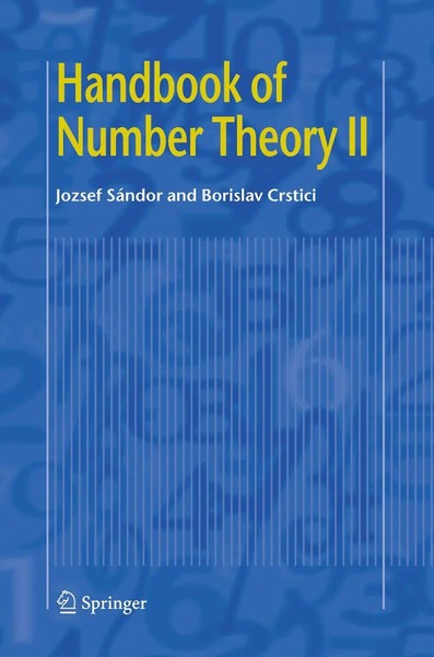Borislav Crstici (U. A.) | Handbook Of Number Theory Ii | Buch | Englisch (2005)-image