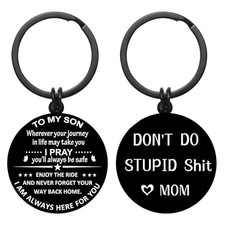 To My Son Keychain   Funny  Unique Gift from Mom for Teen Boys 13-21
