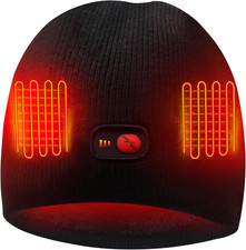 Heated Hat for Men Women Rechargeable Battery Heated Beanie Hat Winter Ear Wa...