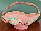 Roseville Pottery Apple Blossom Pattern Basket Vase 310-10 c. 1948