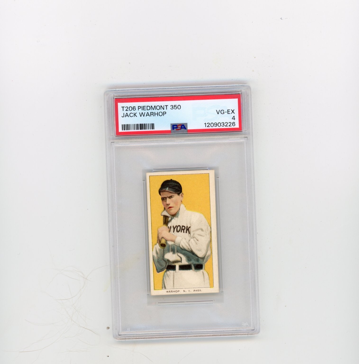 1909-11 T206 PSA 4++ Jack Warhop Piedmont Series 350 Beautiful for grade