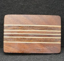 WB15128 REALLY AMAZING VINTAGE 1970s WESTERN WOODEN ARTWORK FASHION BELT BUCKLE