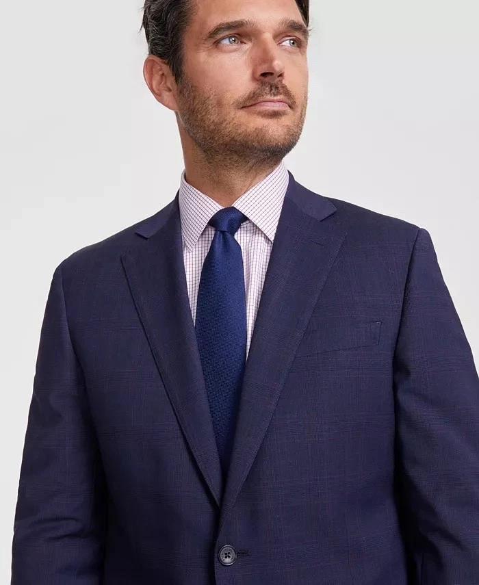 $450 NEW B by BROOKS BROTHERS Mens 38R Navy Check Blazer Sport Coat Suit Jacket - Image 4 of 4