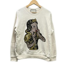 GUCCI Snow White Sequined Crewneck Sweatshirt 469250 X9S42 Cream Yellow Multi -