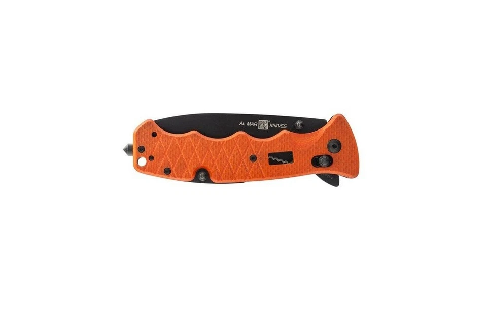 Cuchillo Plegable Naranja Rescate Asistido Al Mar Parte Dentada D2 Hoja de Herramienta 1050RAK Foto 3 de 4