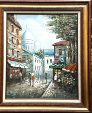 Henri Rogers (French, 20C), VTG Original Textured O/C "Montmartre Hills, Paris"