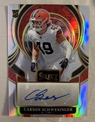 2025 Panini Select - Select Signatures Carson Schwesinger Silver Prizm (AU, RC)