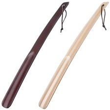 Shoe Horn Long Handle Super Strong Plastic/Genuine Wood Multicolor 15"/38cm