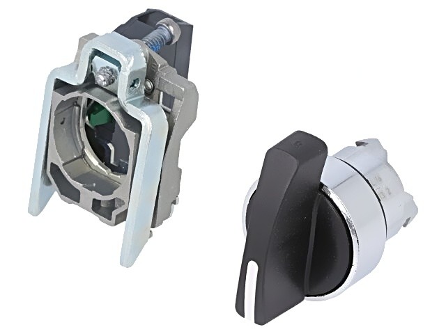 XB4BJ21 Interruttore: Rotazione - 22mm NO Nero Mancanza 3A/240VAC 0,55A/125VD...