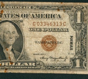 $1 1935 A (( HAWAII )) Silver Certificate * PAPER CURRENCY AUCTIONS *