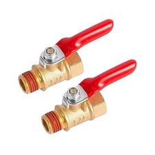 Corrosion,Resistant 1/4" Brass Ball Valve, 2,Pack, NPT, Secure Shut Off