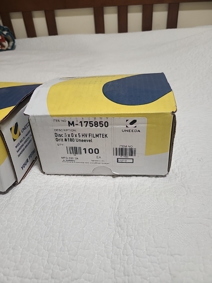 UNEEDA Disc M-175850 Hook & Loop 5 hole (180 grit) QTY 200