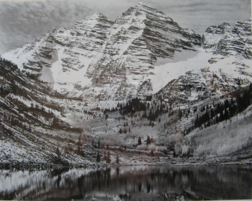 ANSEL ADAMS 9x12" Impresión de Foto 'MAROON BELLS ASPEN COLORADO-1951' enmarcada - Imagen 2 de 5