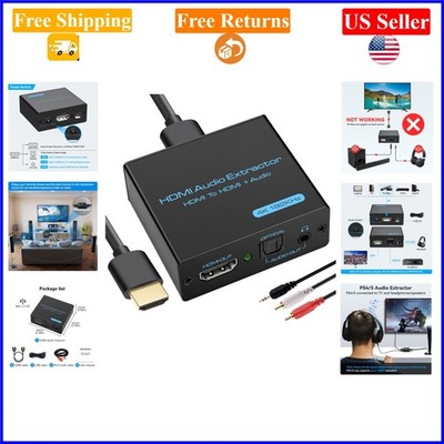 4K HDMI Audio Extractor with Optical & 3.5mm Output, Supports DTS 5.1, for TVs