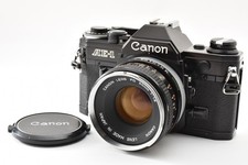 Canon Ae-1 Black Slr Film Camera Fd 50mm F1.8 New Light Seals  Exc 5  7423