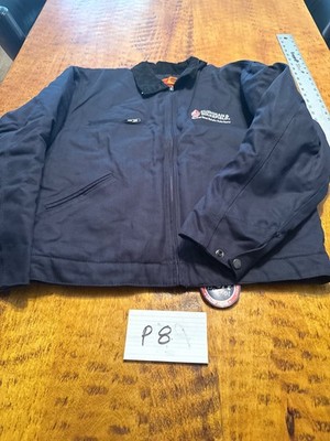CornerStone Duck Canvas Work Jacket Men s M  Distressed Blanket Lined Zip Up P8
