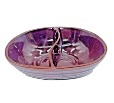 VTG Marcrest Oven Proof Stoneware Daisy & Dot DIVIDED Serving Dish Peas & Corn