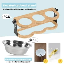 Raised Bowl with 3 Bowls Elevated Pet Bowls