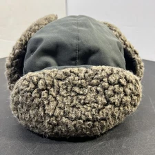 Eddie Bauer Ear Flaps Goose Down Sherpa Lined Trapper Hat Size S/M Grey 2010