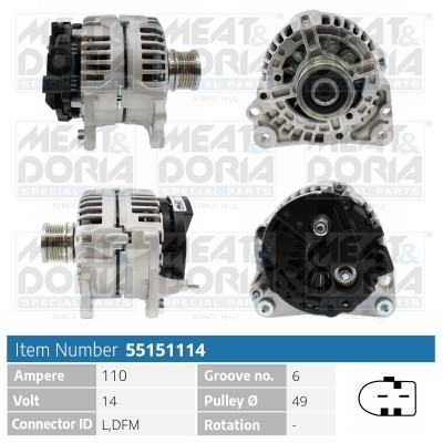 Meat & Doria Generator FüR VW Transporter VI Kasten SGA SGH 2.0 TDI 7HA 7HH-image