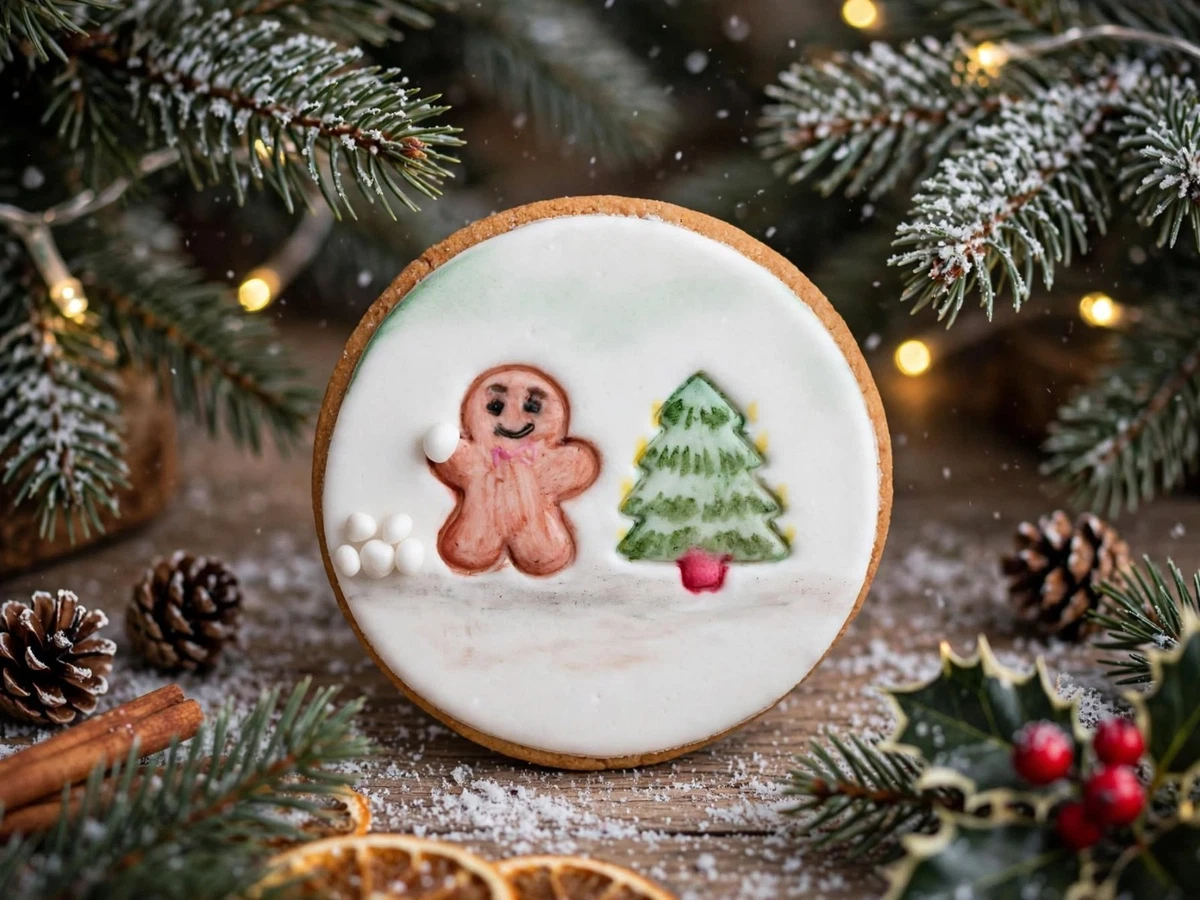 Weihnachtshaus - 4 Stück Kombi-Ausstecher für Plätzchen, Kuchen, Zuckerpaste, Fondant