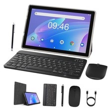 6GB RAM 128GB ROM Android Tablet, 10 Inch 2 in 1 Tablets with Keyboard Black