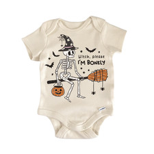 Witch Please Skeleton Newborn Baby Onesie Bodysuit