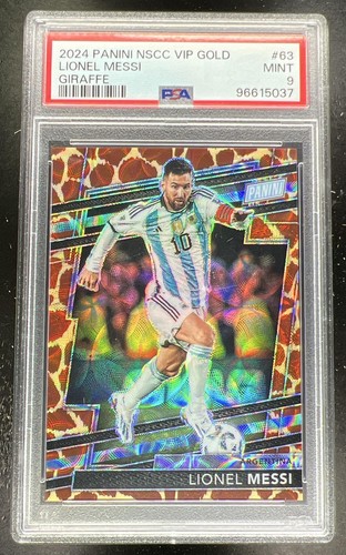 2024 Panini National NSCC VIP Party Giraffe Prizm #63 LIONEL MESSI SP PSA 9