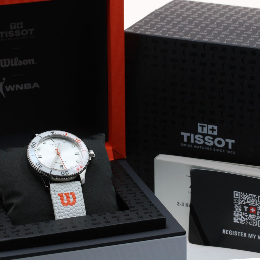 Tissot Seastar Quartz Men’s Watch Silver Dial SS & Leather Very Good From Japan image 2