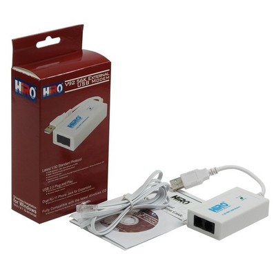 HiRO V92 56K External USB Data Fax Dial Up Internet Modem Dual Port White 