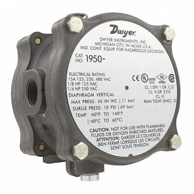 Dwyer Instruments 1950-00-2F Pressure Switch, Standard, Spdt, 1/8'' Fnpt, 0.07