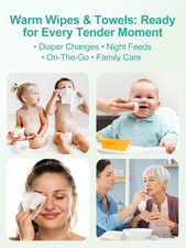 Baby Wipes Warmer Larger Capacity Wipe Dispenser Even Heating Diaper Night Light