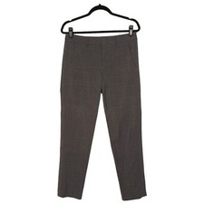  275 VINCE. Wool Gray Print Slim Straight Leg Trouser Pants 4 Small 